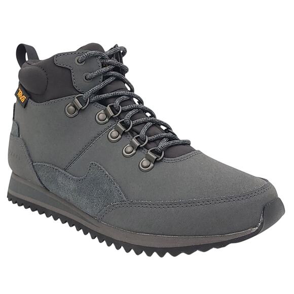 Teva Men Freeside RR Mid Top Hiking Boots Size US 7.5 Dark Gull Grey Leather
